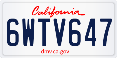 CA license plate 6WTV647