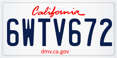 CA license plate 6WTV672