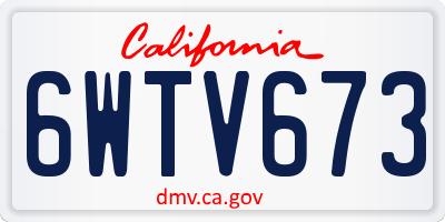 CA license plate 6WTV673