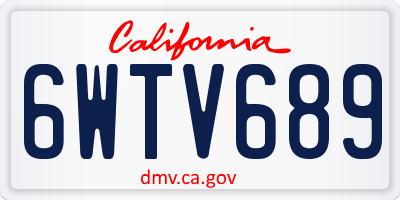 CA license plate 6WTV689