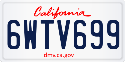 CA license plate 6WTV699