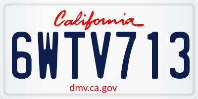 CA license plate 6WTV713