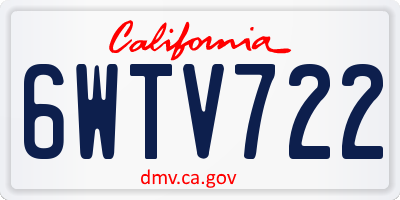 CA license plate 6WTV722