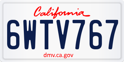 CA license plate 6WTV767