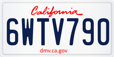 CA license plate 6WTV790