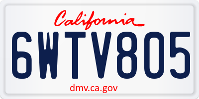 CA license plate 6WTV805