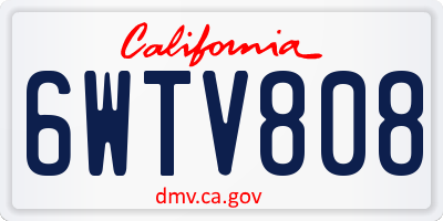 CA license plate 6WTV808