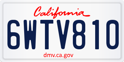 CA license plate 6WTV810