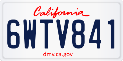 CA license plate 6WTV841