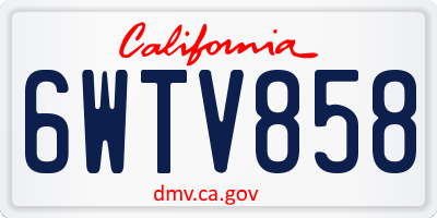 CA license plate 6WTV858