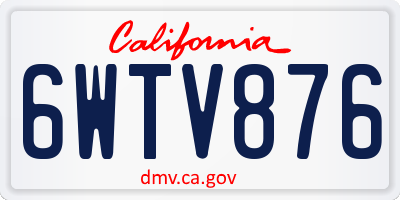 CA license plate 6WTV876