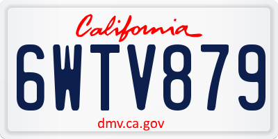 CA license plate 6WTV879