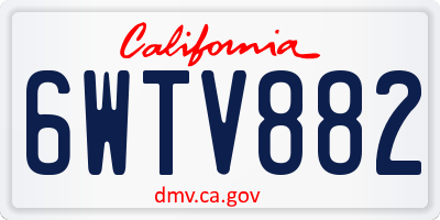 CA license plate 6WTV882