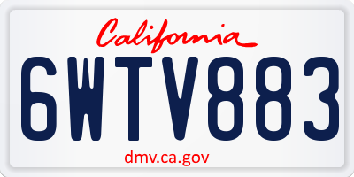 CA license plate 6WTV883