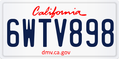 CA license plate 6WTV898