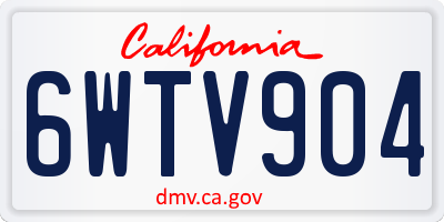 CA license plate 6WTV904