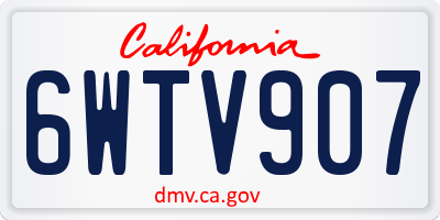 CA license plate 6WTV907