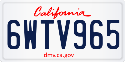 CA license plate 6WTV965