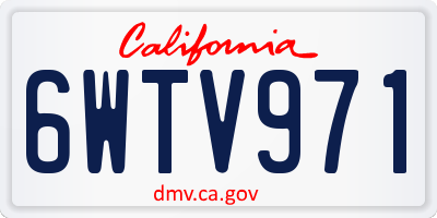 CA license plate 6WTV971