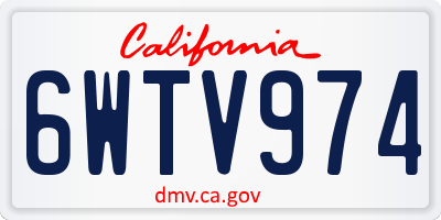 CA license plate 6WTV974