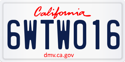 CA license plate 6WTW016