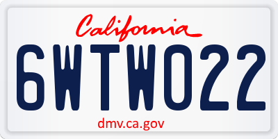 CA license plate 6WTW022