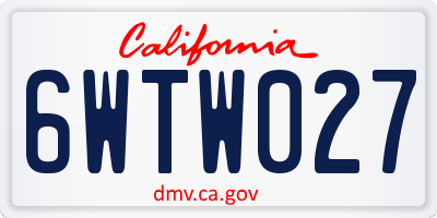 CA license plate 6WTW027