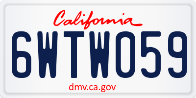 CA license plate 6WTW059