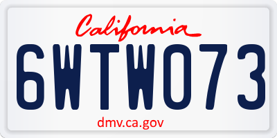 CA license plate 6WTW073