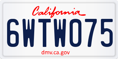 CA license plate 6WTW075