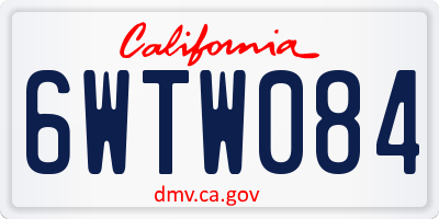 CA license plate 6WTW084