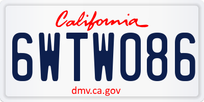 CA license plate 6WTW086