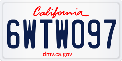 CA license plate 6WTW097