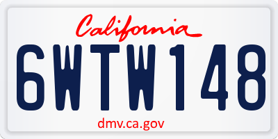 CA license plate 6WTW148