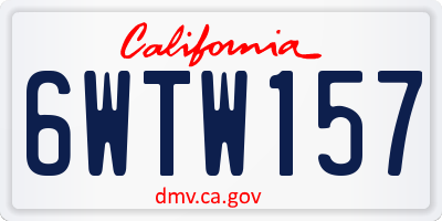 CA license plate 6WTW157