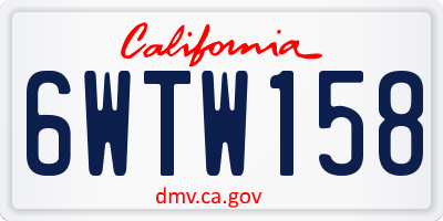 CA license plate 6WTW158