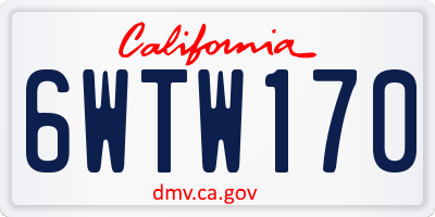 CA license plate 6WTW170