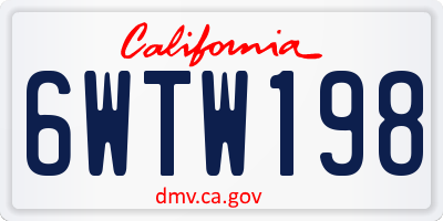 CA license plate 6WTW198