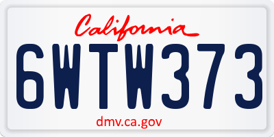 CA license plate 6WTW373