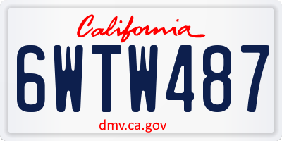 CA license plate 6WTW487
