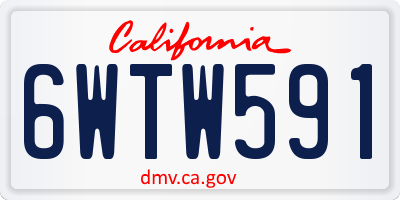 CA license plate 6WTW591