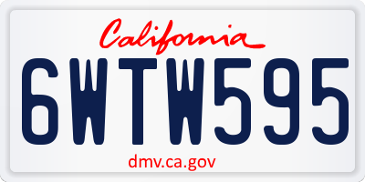CA license plate 6WTW595