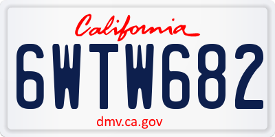 CA license plate 6WTW682