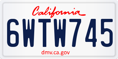 CA license plate 6WTW745
