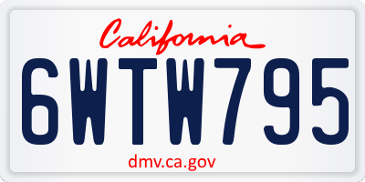 CA license plate 6WTW795