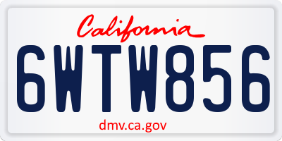 CA license plate 6WTW856