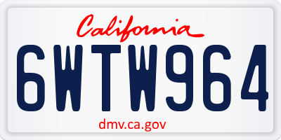 CA license plate 6WTW964