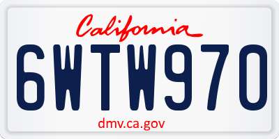 CA license plate 6WTW970