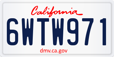 CA license plate 6WTW971