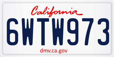 CA license plate 6WTW973